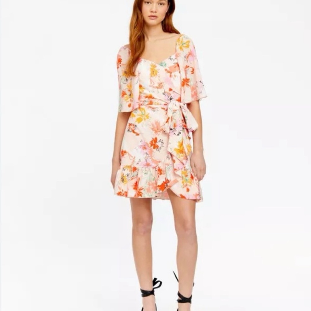 Tanya Taylor Anastasia Floral Print wrap Women's Dress size 16